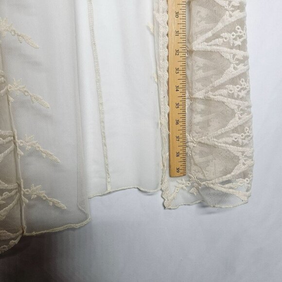 Vivid Importers Cream Lace‎ Crochet Long Duster Kimono Open Front Cardigan 1X - Picture 8 of 9